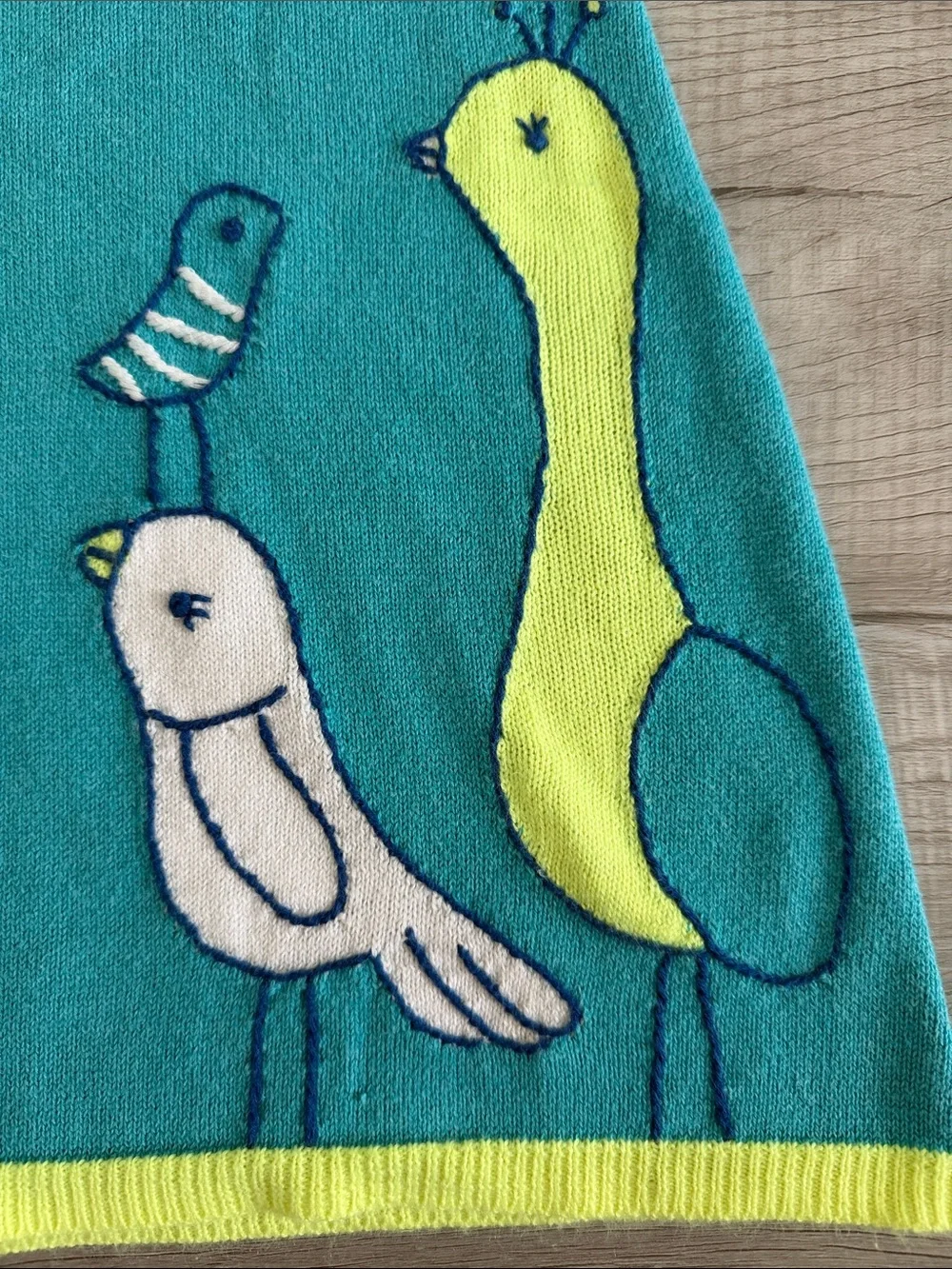 Gymboree Girls' Teal & Lime Bird Knit Dress